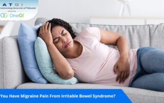 lady suffering from irritable bowel syndrome ibs migraine pain